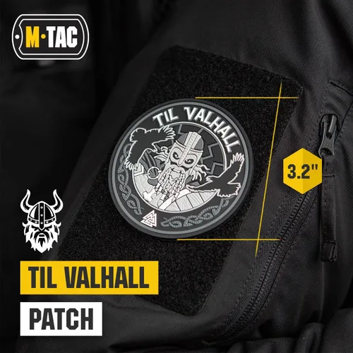 Vista 2 de M-Tac Morale Patches Nordic Invasion - PVC 3D Military Tactical Patch Viking - Til Valhall (Gray (Til Valhall))
