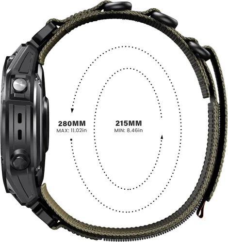 Vista 6 de ANCOOL Compatible con Fenix 6/Fenix 5/Fenix 7/Fenix 6 Pro, repuesto para Fenix 7 Pro, Fenix 5 Plus, correa de reloj de nailon de 0.866 in Forerunner