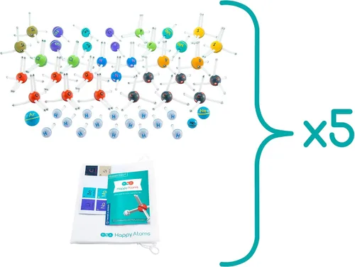 Vista 2 de Happy Atoms Magnetic Molecular Modeling Educator Classroom Bundle 5 juegos de 50 átomos Crea 17, 593 moléculas 216 actividades Plan