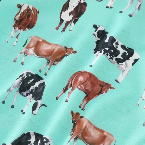 Vista 5 de Sudadera de gran tamaño para bebés y niñas con cuello redondo y estampado de vaca de manga larga con burbujas para otoño e invierno