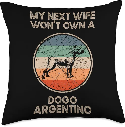 Vista 5 de Funny Dogo Argentinos Gift for Men & Women Next Wife Won't Own Dog-Husband Father Dogo Argentinos Dad - Almohada de 16 x 16 pulgadas, multicolor