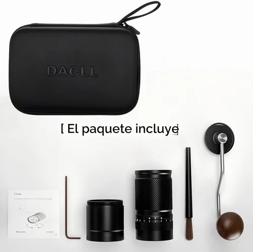 Vista 8 de Molinillo de café manual con ajuste numérico externo ajustable, capacidad 1.06 oz con rebabas cónicas de acero inoxidable CNC (negro)