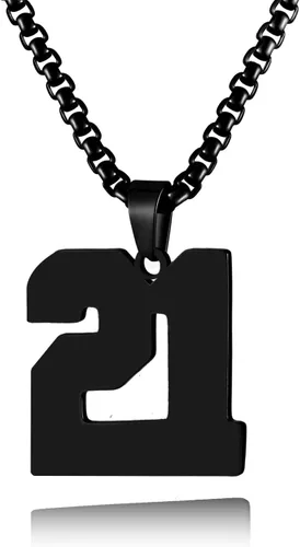 Vista 8 de Collar de Número Dorado para Hombre, Cadena de Acero Inoxidable con Colgante de Número para Atletas, Joyería Deportiva Personalizada para Niños