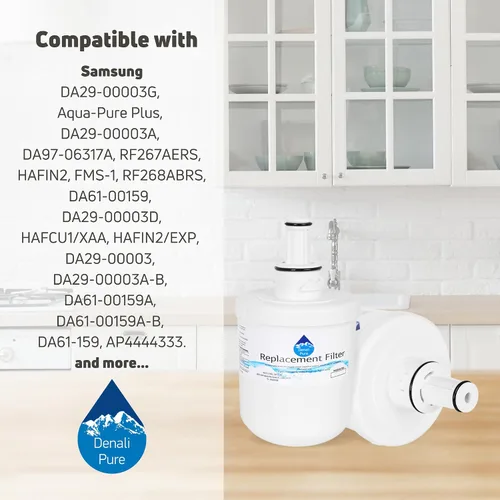 Vista 9 de Paquete de 4 filtros de agua de repuesto para refrigerador Samsung RF266AERS - Compatible con Samsung DA29-00003G, Samsung DA29-00003B, Samsung