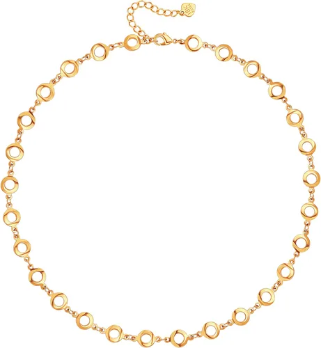 Vista 18 de Aobei Pearl - Gargantilla de oro de 18 quilates con cadena de clip, cadena de bolas y dijes perlas barrocas biwa para mujeres Cadena de estación