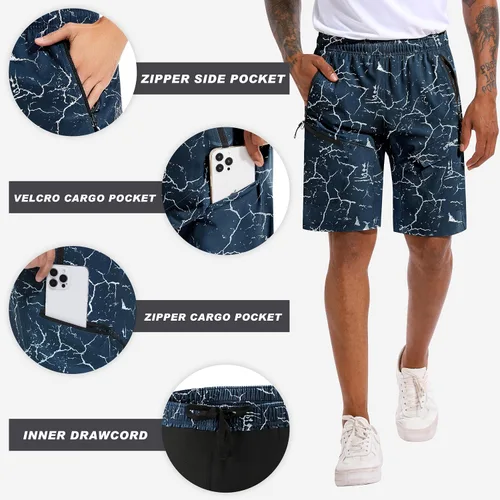 Vista 5 de Pantalones cortos de ciclismo de montaña para hombre, acolchados 3D, holgados, de secado rápido, ligeros, para ciclismo