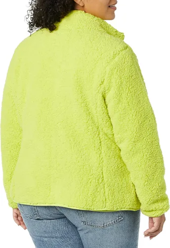 Vista 4 de Tienda Essentials - Chaqueta de forro polar sherpa, de manga larga con cremallera completa, para mujer