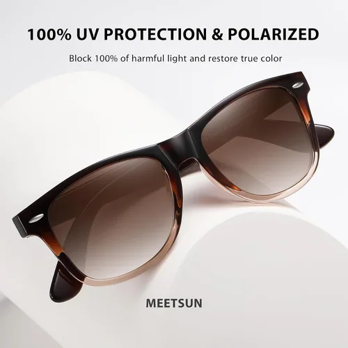 Vista 4 de MEETSUN Lentes de sol polarizados para hombres y mujeres, clásicos, retro, modernos, para conducir, protección UV400 (paquete de 3)