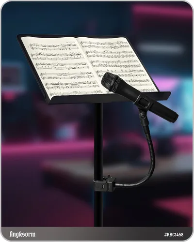 Vista 6 de KBC1458 - Soporte de micrófono de cuello de cisne de 13 pulgadas con abrazadera súper cangrejo, soporte de brazo de micrófono flexible, compatible