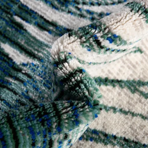 Vista 6 de Unique Loom Blossom Collection - Alfombra rectangular de 2 x 3 pies, color marfil y azul