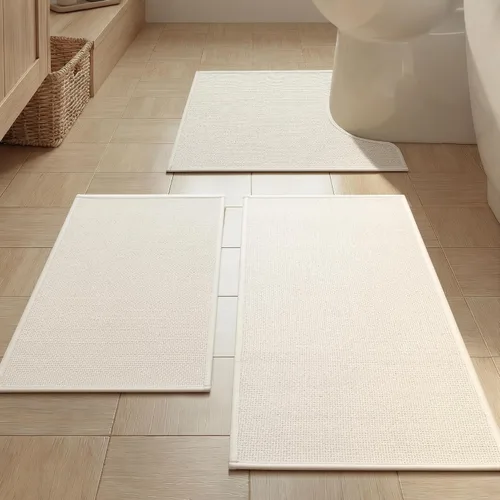 Vista 14 de YIHOUSE Tapete de baño antideslizante, absorbente, de secado rápido, para el suelo del baño, delgado, para debajo de la puerta, lavable de pelo bajo