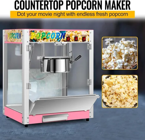 Vista 3 de Máquina comercial de palomitas de maíz, hervidor de 8 onzas, máquina de palomitas de maíz para encimera de 850 W para 48 tazas por lote