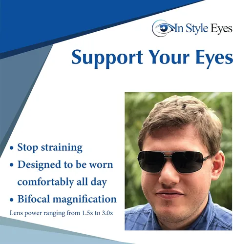 Vista 2 de In Style Eyes Just Chillin' polarizadas aviador bifocales gafas de sol