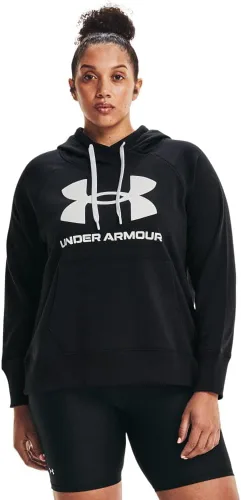 Vista 4 de Under Armour Rival - Sudadera con capucha para mujer, de vellón y con logotipo