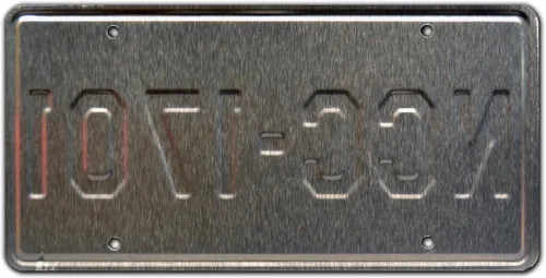 Vista 2 de Celebrity Machines USS Enterprise NCC-1701 Placa de matrícula, Aluminio estampado, Etiqueta decorativa de metal, resistente a la corrosión