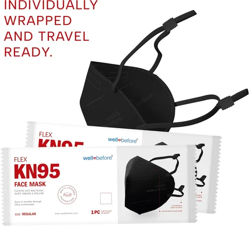 Vista 7 de Well Before KN95 Disposable Face Mask 10 Pack Individually Wrapped Mask with Adjustable Head strap