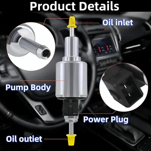 Vista 3 de Bomba de combustible para calentador diésel, 12V/24V 22ML, calentador de aire de gas más silencioso, bomba de combustible eléctrica para calentador