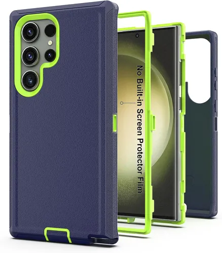 Vista 26 de Funda protectora resistente para Galaxy S23 5G, funda protectora resistente con [3 en 1] Cubierta de protección de goma resistente a prueba