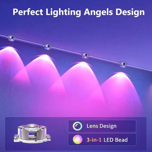 Vista 2 de DIERLIGHT Luces permanentes RGB para exteriores, luces LED inteligentes de 18 pies con aplicación y control remoto, IP67 impermeable