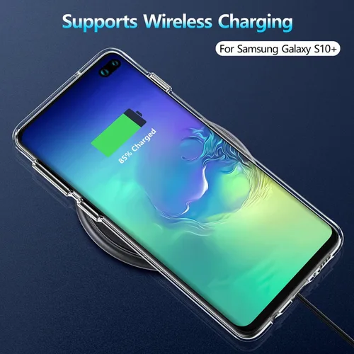 Vista 7 de Rayboen Funda para Galaxy S10 Plus, diseño transparente a prueba de golpes, funda de protección a prueba de golpes, parte trasera de policarbonato