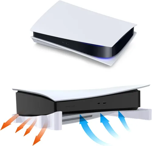 Vista 2 de Micro Traders Juego de 2 soportes horizontales compatibles con Playstation 5 discos y consolas digitales soporte base soporte con alfombrillas