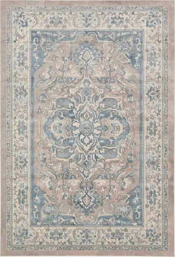 Vista 19 de Unique Loom Paris Collection - Alfombra de abedul (2 pies 7 pulgadas x 6 pies, color azul/beige)