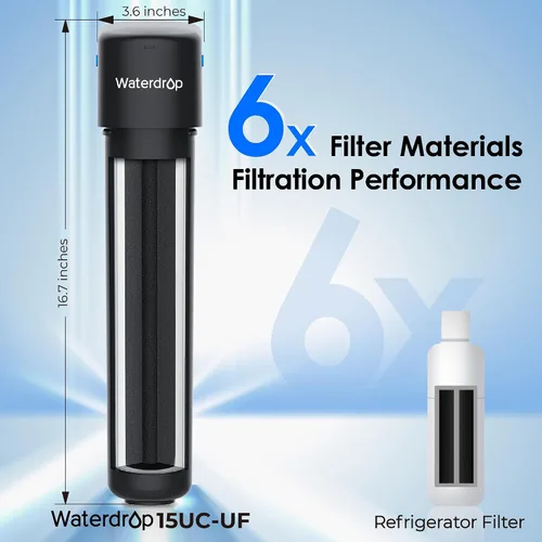 Vista 9 de Waterdrop 15UC-UF - Filtro de agua en línea de 0,01 μm para refrigerador, 2 años In Line Water Filter for Icemaker, Ideal for Ice Maker, RV