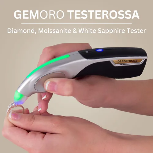 Vista 9 de GemOro Testerossa - Probador de diamantes parlantes, moissanita y zafiro blanco, plateado