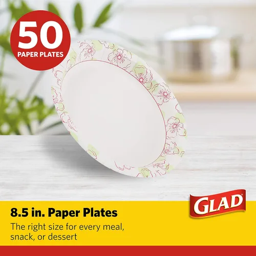Vista 2 de Glad - Platos de papel desechables cuadrados para todas las ocasiones