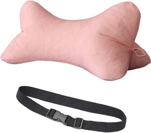 Vista 8 de Almohadas para cuello y cervicales con forma de hueso de perro, almohadas de viaje para el cuello con funda extraíble lavable, tienen bucles