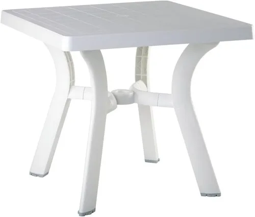 Vista 3 de Compamia Viva Mesa de comedor cuadrada de resina de 31 pulgadas en color marrón teca, grado comercial teca marrón