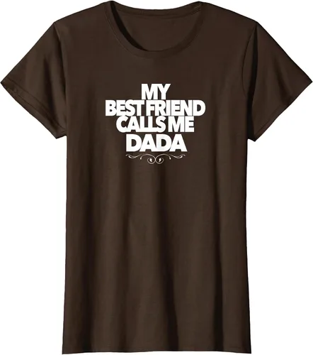Vista 43 de My Best Friend Calls ME DADA Funny Baby Shower Present dad T-Shirt Asphalt Grey