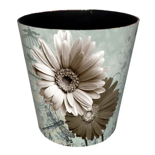 Vista 13 de Cubo de basura de cuero, cesta de basura decorativa retro, canasta de papel pequeña de capacidad de 10 L, bote de basura impermeable para baño