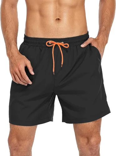 Vista 3 de Zando Traje de baño para hombre de secado rápido con forro de compresión, con bolsillo de 7 pulgadas de entrepierna