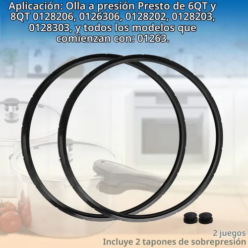 Vista 5 de 09924 Anillo de sellado para olla a presión Presto 6 8 cuartos