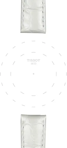 Vista 3 de Correa de reloj Tissot de cuero blanco, 16 (Modelo T852036795)
