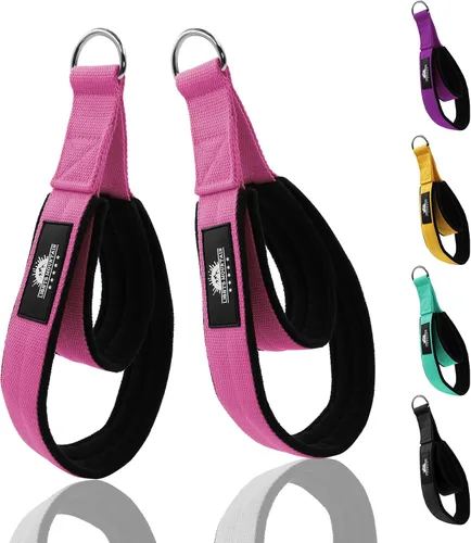 Vista 7 de 1 par de correas de doble bucle de Pilates para Reformer Fitness D-Ring Straps Handle Yoga Ejercicio Accesorios para el gimnasio en casa