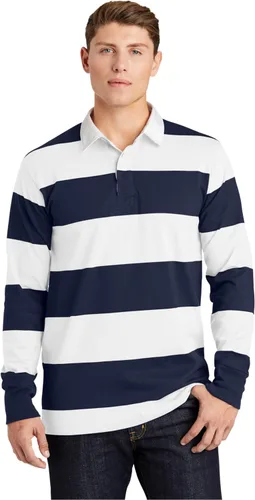 Vista 7 de SPORT-TEK Polo de rugby clásico unisex de manga larga Camisa con cuello para hombres y mujeres, ajuste relajado para uso casual y trabajo