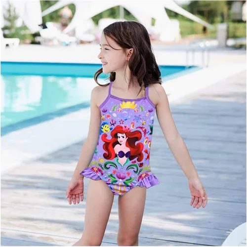 Vista 2 de Trajes de baño de princesa sirena para niñas 3-10 años