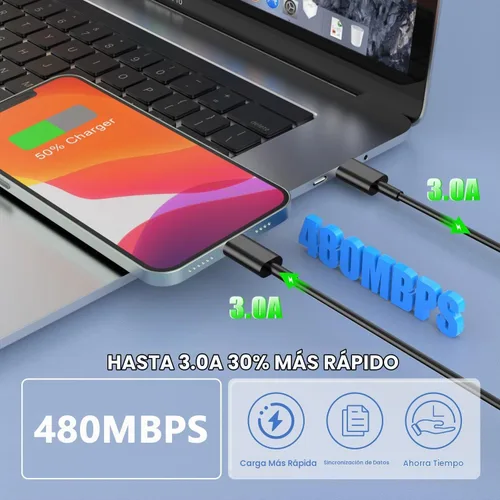 Vista 3 de Cargador rápido para iPhone 11 12 13 14, paquete de 2, cargador de iPhone de 20W, adaptador de bloque de carga rápida con cable de sincronización
