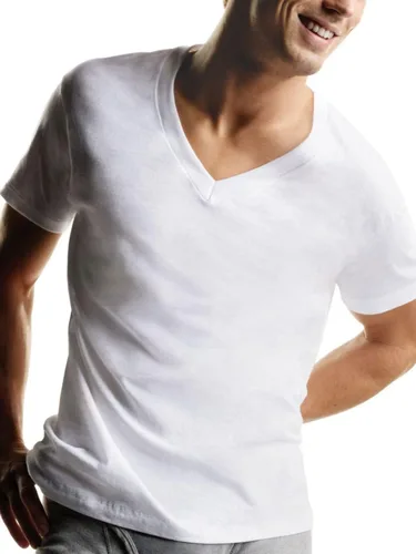 Vista 9 de Hanes Paquete de camiseta interior para hombre, camiseta de algodón con cuello en V, camisetas que absorben la humedad para hombres, paquete de 12