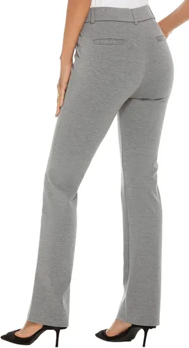 Vista 2 de iChosy Pantalones de vestir elásticos con corte de bota para mujer