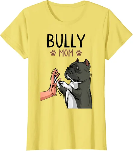 Vista 41 de American Bully Mom Cute Dog Mama Camiseta divertida para mujer, Blanco, S