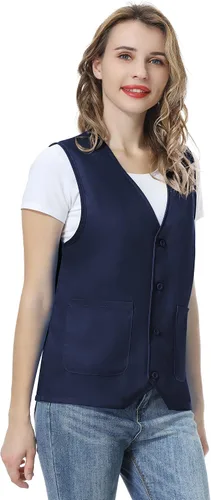Vista 5 de TOPTIE Chaleco de trabajo personalizado Voluntario Actividad Supermercado Uniforme Unisex Chaleco