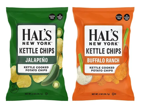 Vista 2 de Hal's New York Patatas fritas cocidas, variedad Sweet n' Spicy, 4 sabores, 2 onzas (paquete de 24)