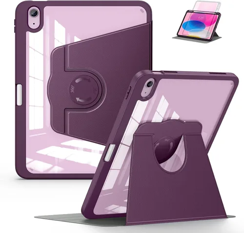 Vista 12 de Soke Funda giratoria para iPad (A16) de 11ª generación 2025, iPad de 10ª Lila Púrpura