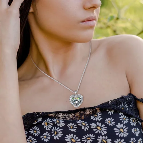 Vista 2 de Fanery sue Heart Locket Necklace That Holds Pictures Customized Photo Necklaces Personalized Lockets with Picture inside