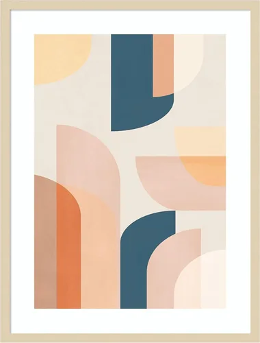 Vista 12 de Amanti Art Lienzo decorativo para pared, diseño geométrico retro de 21 x 17 pulgadas, por Kathrin Pienaar, arte abstracto para pared, decoración