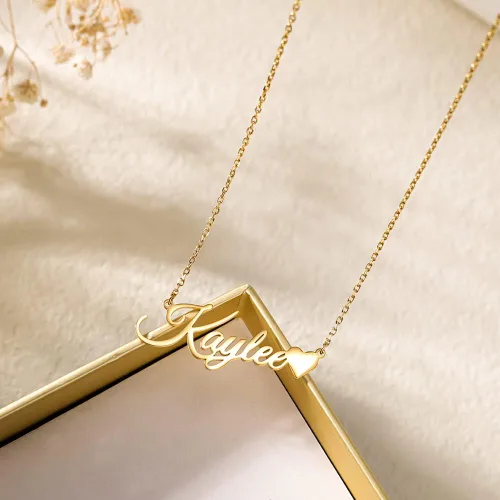 Vista 3 de Collar con nombre personalizado, collares de plata de ley personalizados para mujer, collares con nombre personalizados, joyería de regalo para mujer