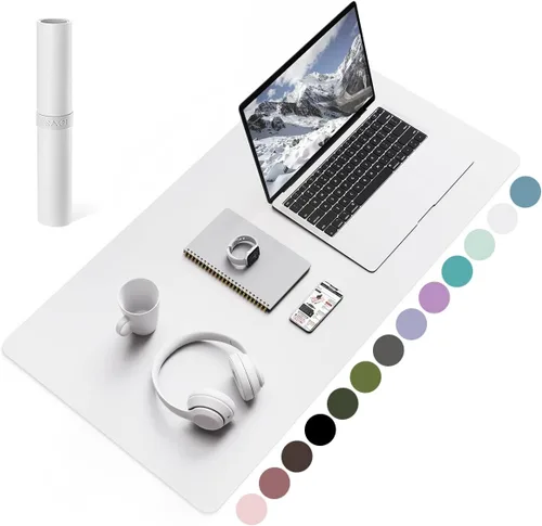 Vista 36 de YSAGi Alfombrilla de Escritorio de Cuero Antideslizante, Alfombrilla de Teclado para Escritorio de Computadora Portátil Impermeable, Protector
